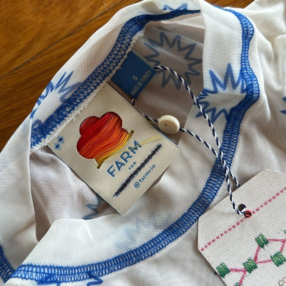 Farm Rio Graphic Mesh Midi Dress - Picture 6 of 6